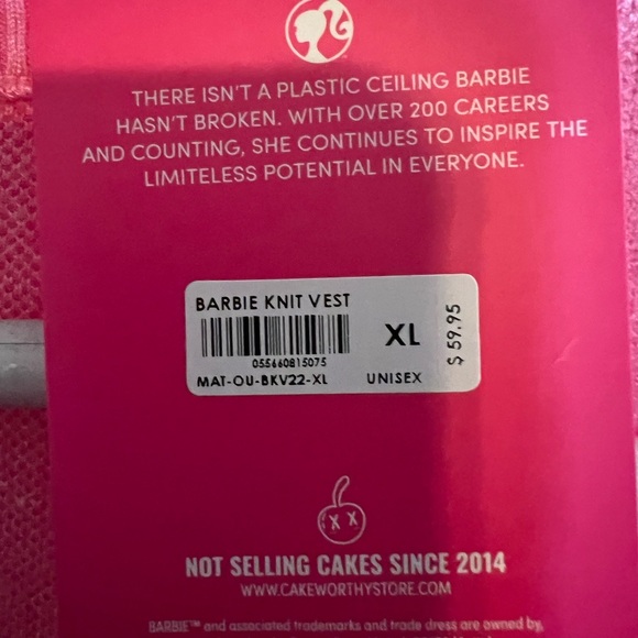 Barbie Pink V-Neck Sweater Vest - Picture 4 of 4